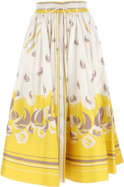 Vacation Wardrobe for Women Zimmermann High Tide Gathered Skirt