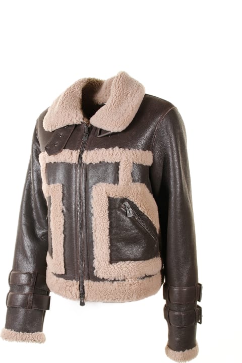 Doll Jacket In Nappa And Sheepskin With Zip