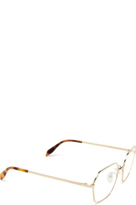 ウィメンズ新着アイテム Alexander McQueen Eyewear Am0437o Gold Glasses