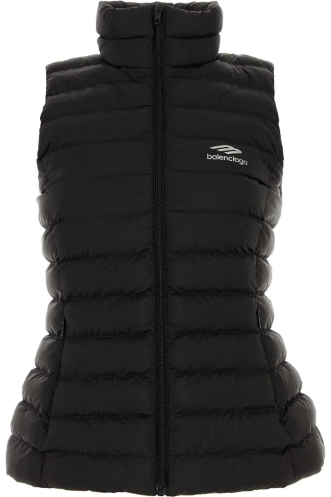 Balenciaga Coats & Jackets for Women Balenciaga Black Nylon Sleeveless Jacket