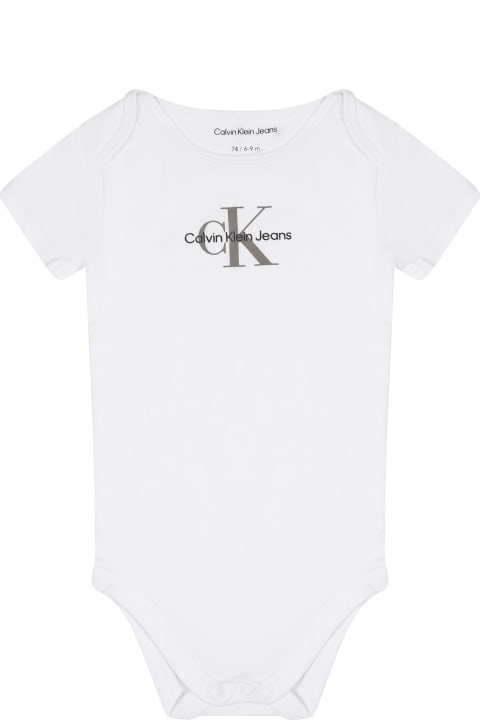 Calvin Klein Bodysuits & Sets for Baby Boys Calvin Klein White Bodysuit For Babykids With Logo