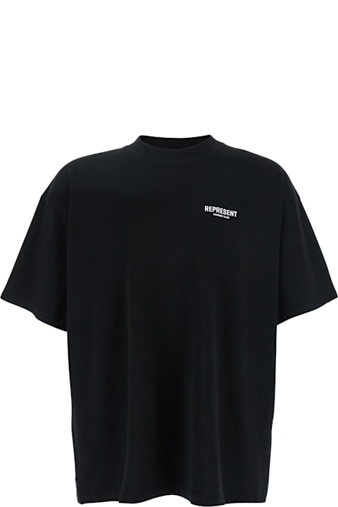 Homeware REPRESENT Black T-shirt With Logo On The Front And Maxi Logo On The Back In Cotton Man
