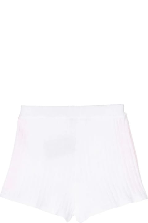 Balmain for Girls Balmain Ribbed Knit Shorts With Jacquard Logo Motif