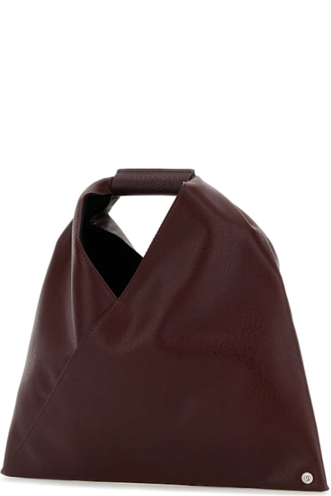 MM6 Maison Margiela حقائب توتي لـ السيدات MM6 Maison Margiela Burgundy Synthetic Leather Japanese Handbag