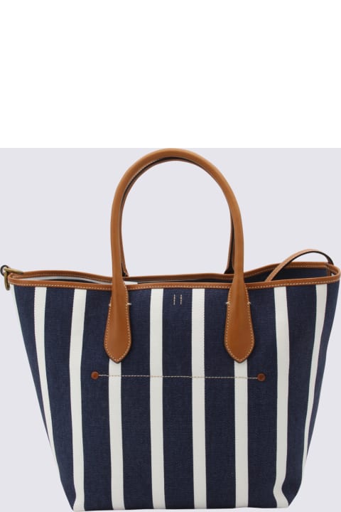 Polo Ralph Lauren for Women Polo Ralph Lauren Blue And White Cotton Tote Bag