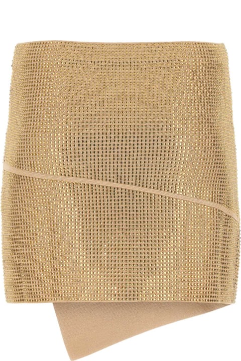 ANDREĀDAMO for Women ANDREĀDAMO Embellished Viscose Blend Mini Skirt