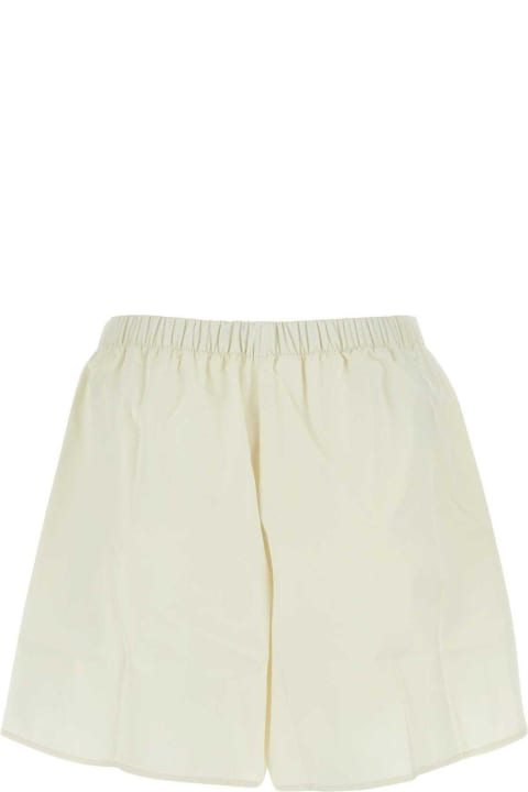 Fashion for Women Miu Miu Logo Embroidered Elastic Waist Shorts