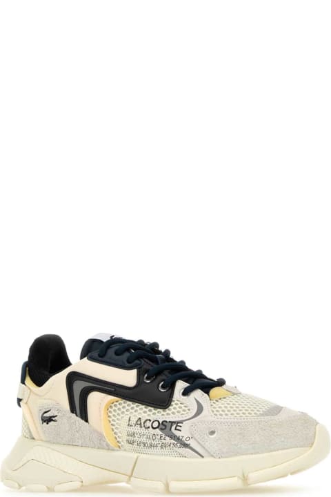 Lacoste أحذية لـ القسم الرجالي Lacoste Multicolor Leather And Mesh L003 Neo Sneakers