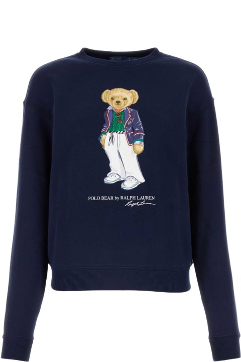 Clothing for Women Polo Ralph Lauren Navy Blue Cotton Blend Sweatshirt