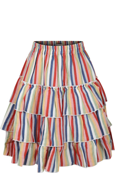 Coco Au Lait Bottoms for Girls Coco Au Lait Multicolor Skirt For Girl With Stripes Pattern