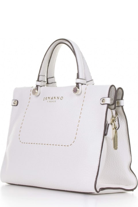 Ermanno Scervino Totes for Women Ermanno Scervino Petra Small White Leather Handbag