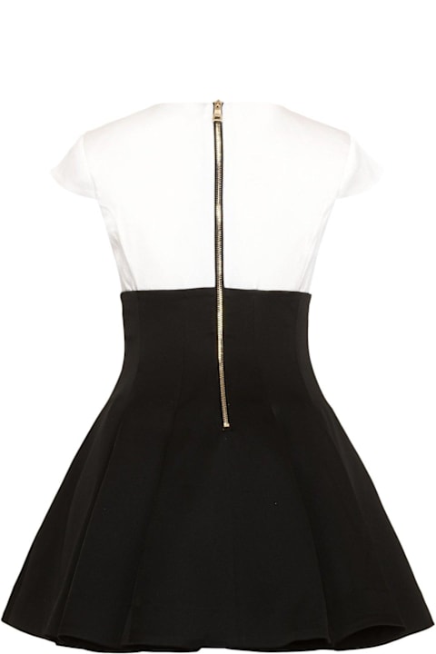 Balmain لـ Kids Balmain Round-neck Pleated Dress