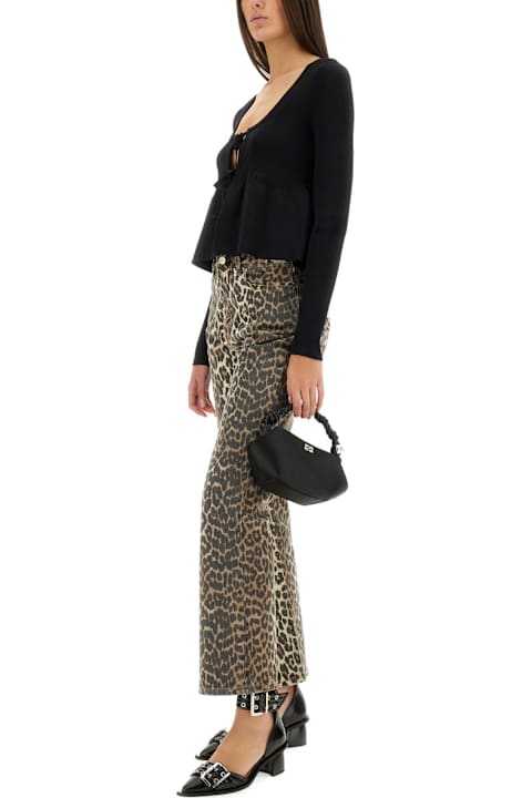 Ganni Sweaters for Women Ganni Peplum Hem Cardigan