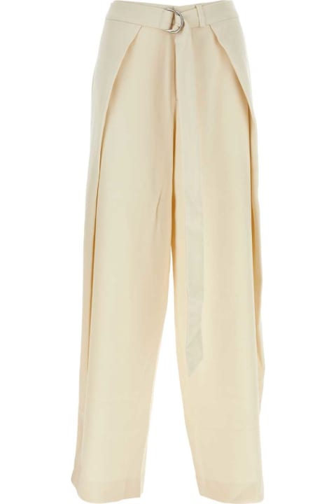 インテリア Ami Alexandre Mattiussi Ivory Viscose Blend Wide-leg Pant