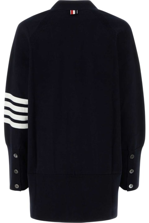 Thom Browne Sweaters for Women Thom Browne Dark Blue Cotton Oversize Cardigan