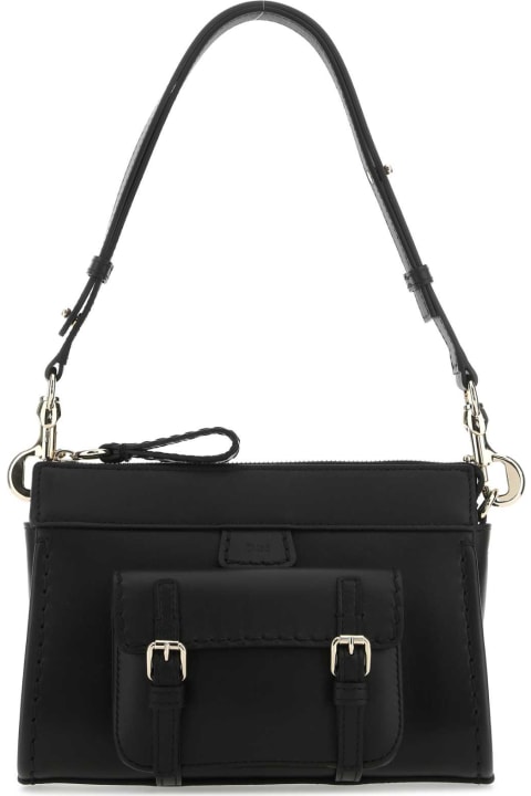 Chloé Totes for Women Chloé Black Leather Mini Edith Shoulder Bag