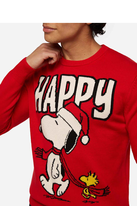 Homeware MC2 Saint Barth Sweater Heron With Snoopy Jacquard | Snoopy Peanuts® Special Edition