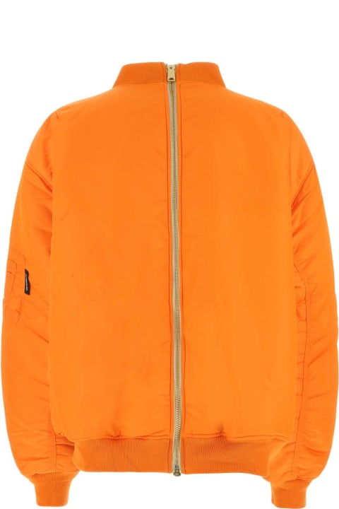 VETEMENTS Coats & Jackets for Men VETEMENTS Orange Nylon Reversible Padded Giubbino Oversize Imbottito Reversibile In Nylon Oversize Jacket