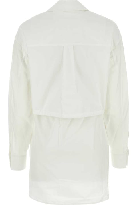 T by Alexander Wang Topwear for Women T by Alexander Wang White Poplin Shirt Dress