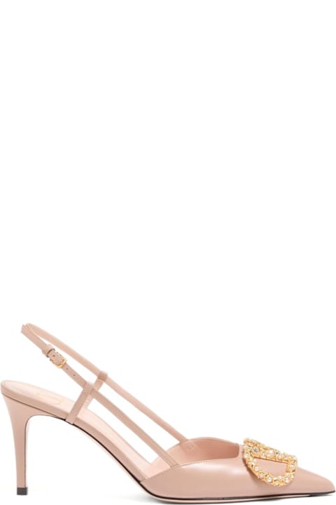 Valentino Garavani Vlogo Signature Leather Slingback Pumps