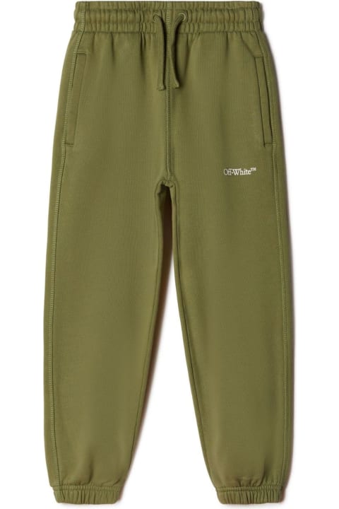 Off-White Bottoms for Boys Off-White Off White Trousers Green