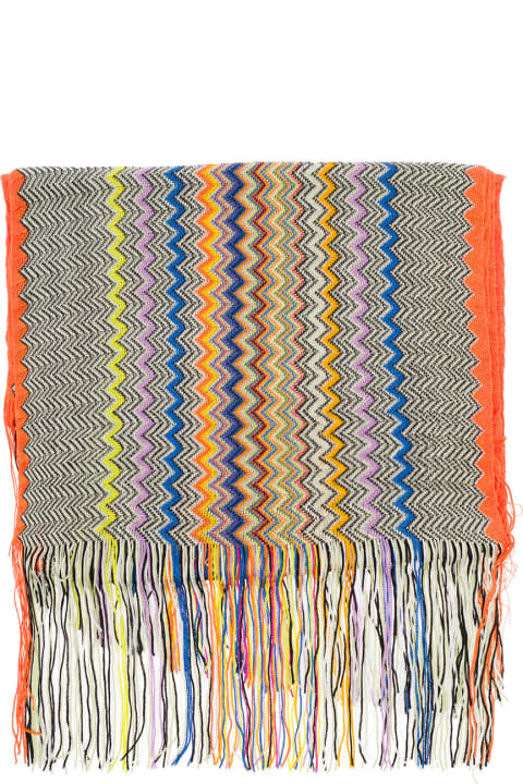 Scarves & Wraps for Women M Missoni Multicolor Scarf With Zigzag Motif In Viscose Woman