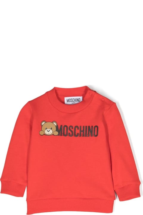 Moschino for Kids Moschino Moschino Felpa Teddy Bear Rosa In Cotone Baby Girl