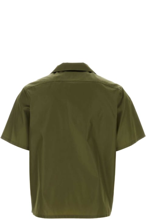 Prada Shirts for Men Prada Olive Green Re-nylon Shirt