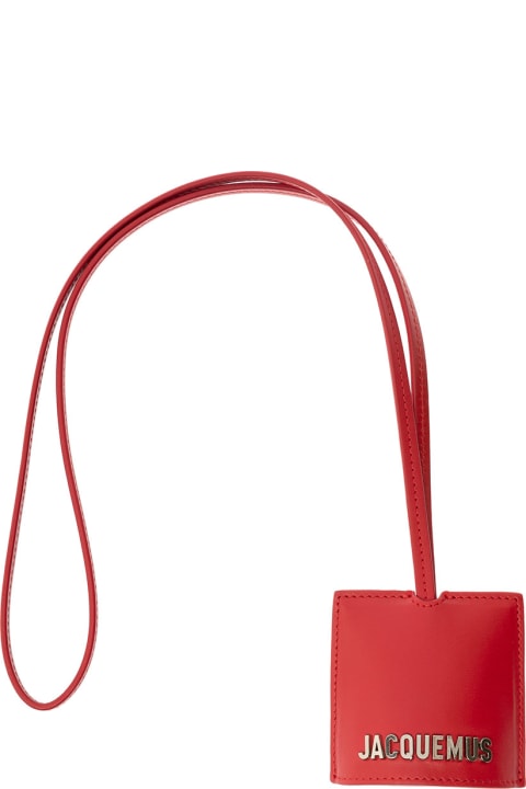 Jacquemus Accessories for Men Jacquemus 'le Porte Cle Bagage' Red Key-chain With Logo Lettering In Smooth Leather Man