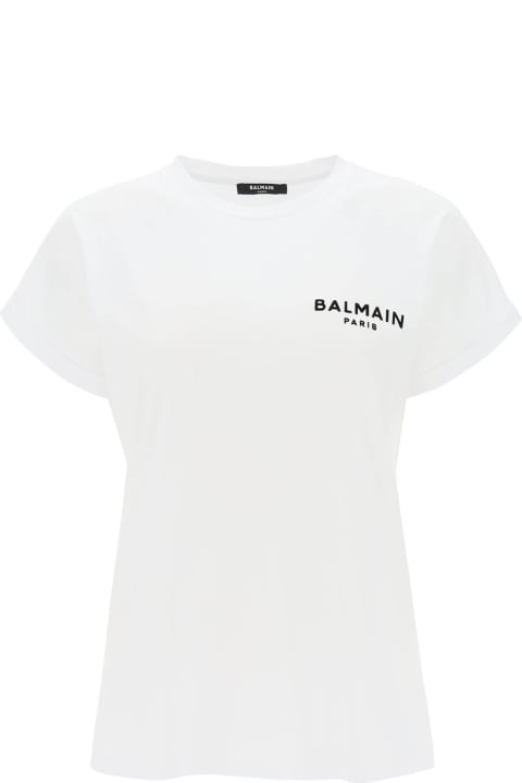 Topwear for Women Balmain Flocked Logo T-shirt