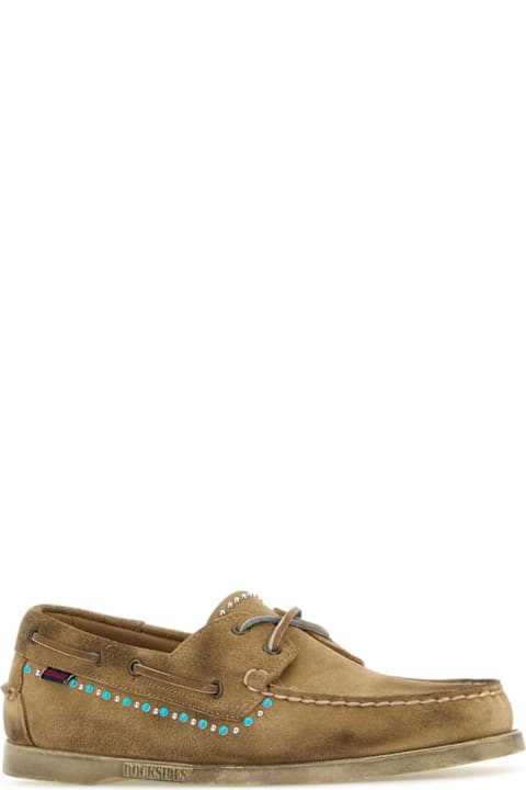 Sebago Shoes for Men Sebago Camel Suede Portland Flesh Out Loafers