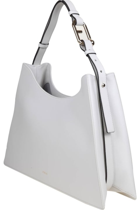 Furla for Women Furla Nuvola Shoulder Bag In Marshmallow Color Leather