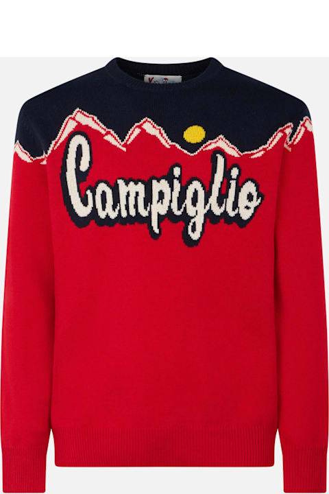 Homeware MC2 Saint Barth Man Crewneck Sweater With Campiglio Sun Jacquard
