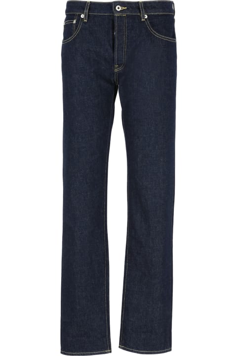 メンズ Kenzoのデニム Kenzo Slim Drawn Varsity Embroidered Jeans