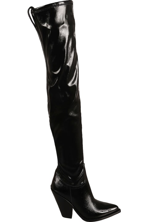 Stretch Patent Over The Knee Boots