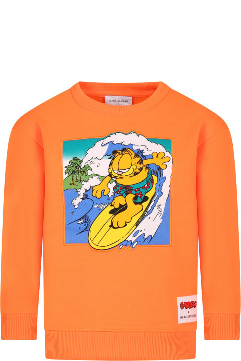 Marc Jacobs Sweaters & Sweatshirts for Boys Marc Jacobs Orange Sweatshirt For Boy With Garfield