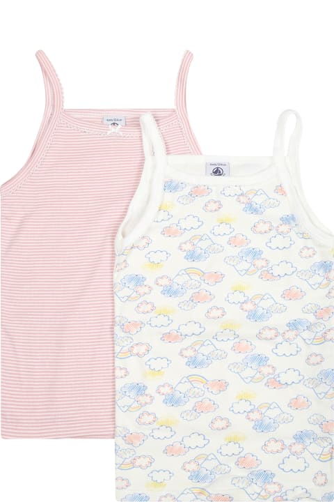 ガールズ Petit Bateauのコート＆ジャケット Petit Bateau Multicolor Set For Girl With Print And Stripes