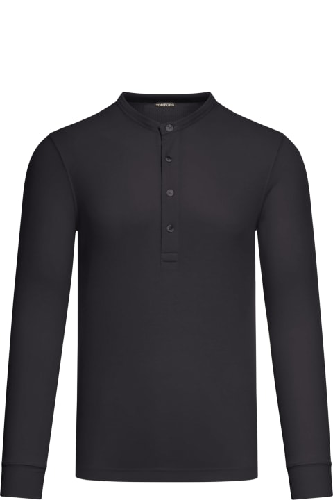 Clothing for Men Tom Ford Long Sleeves Lyocell Cotton Rib Ls Henley