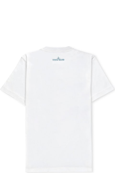 ガールズ Stone Island JuniorのTシャツ＆ポロシャツ Stone Island Junior Logo Printed Crewneck T-shirt