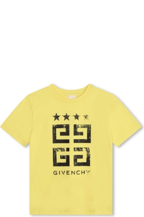 Fashion for Boys Givenchy Yellow Crewneck T-shirt With 4g Print In Cotton Boy