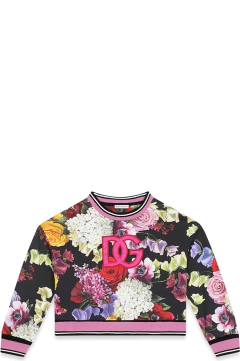 Dolce & Gabbanaのガールズ Dolce & Gabbana Sweatshirt Hydrangeas