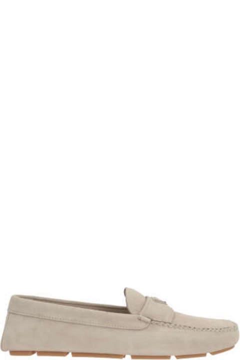 Prada Shoes for Men Prada Logo Plaque Slip-on Loafers