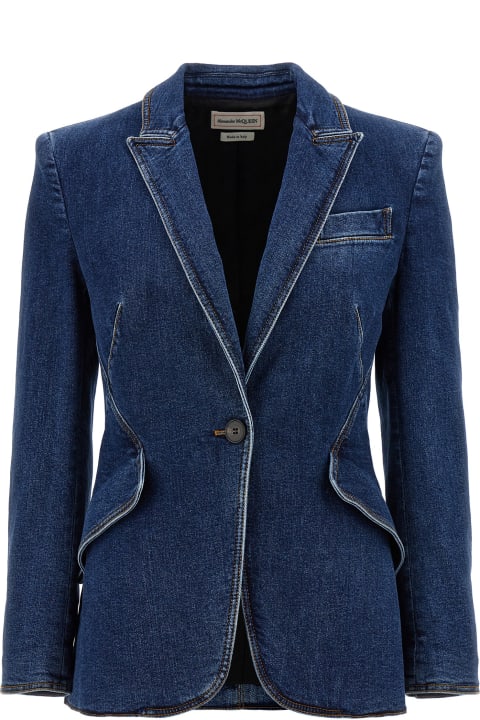 Alexander McQueen Coats & Jackets for Women Alexander McQueen Denim Blazer