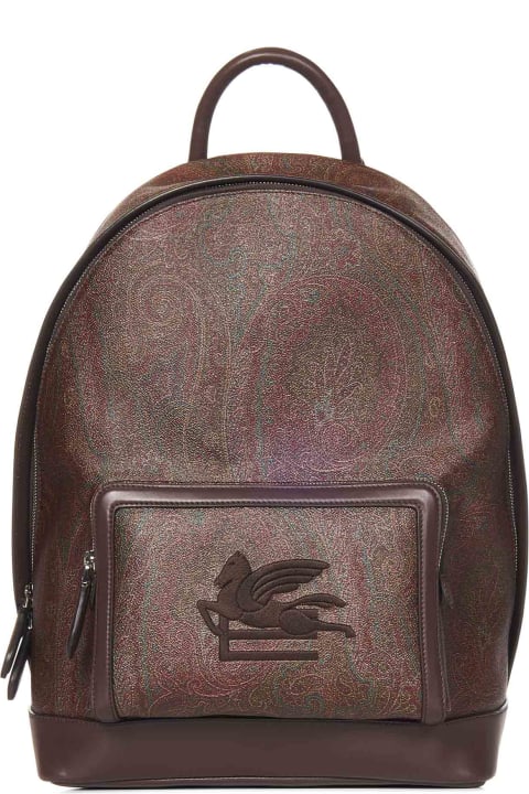 Etro Backpacks for Men Etro Pegaso Motif Paisley Jacquard Backpack