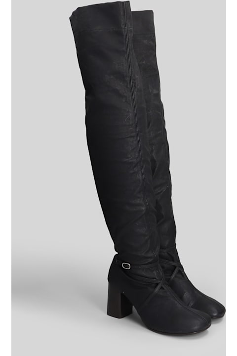 Lemaire High Heels Boots In Black Leather