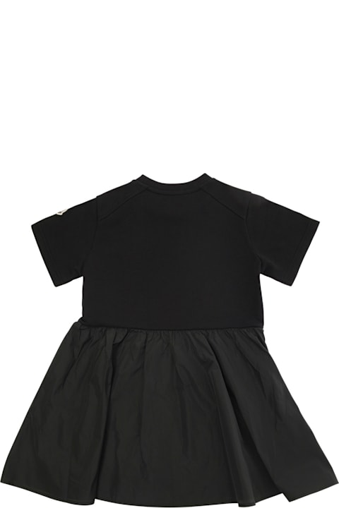 آخر صيحات الموضة من الأطفال Moncler Black Dress With Flared Skirt In Tech Fabric Girl