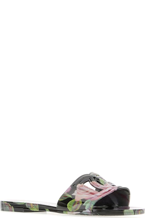 Dolce & Gabbana أحذية لـ السيدات Dolce & Gabbana Multicolor Rubber Slippers