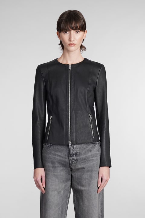 Biker Jacket In Black Leather