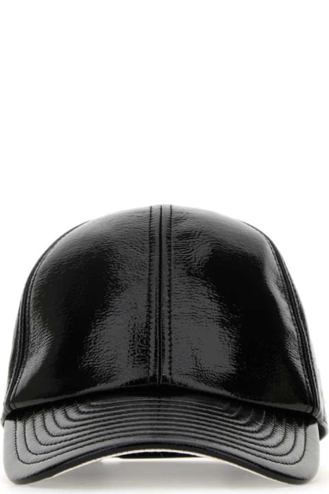 Hats for Men Courrèges Black Vinyl Reedition Baseball Cap
