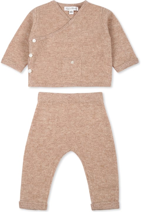 Tartine et Chocolat for Kids Tartine et Chocolat Beige Suit For Babykids With Logo